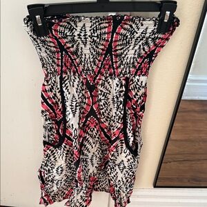 Xhilaration Black and Pink Asymmetrical Skirt